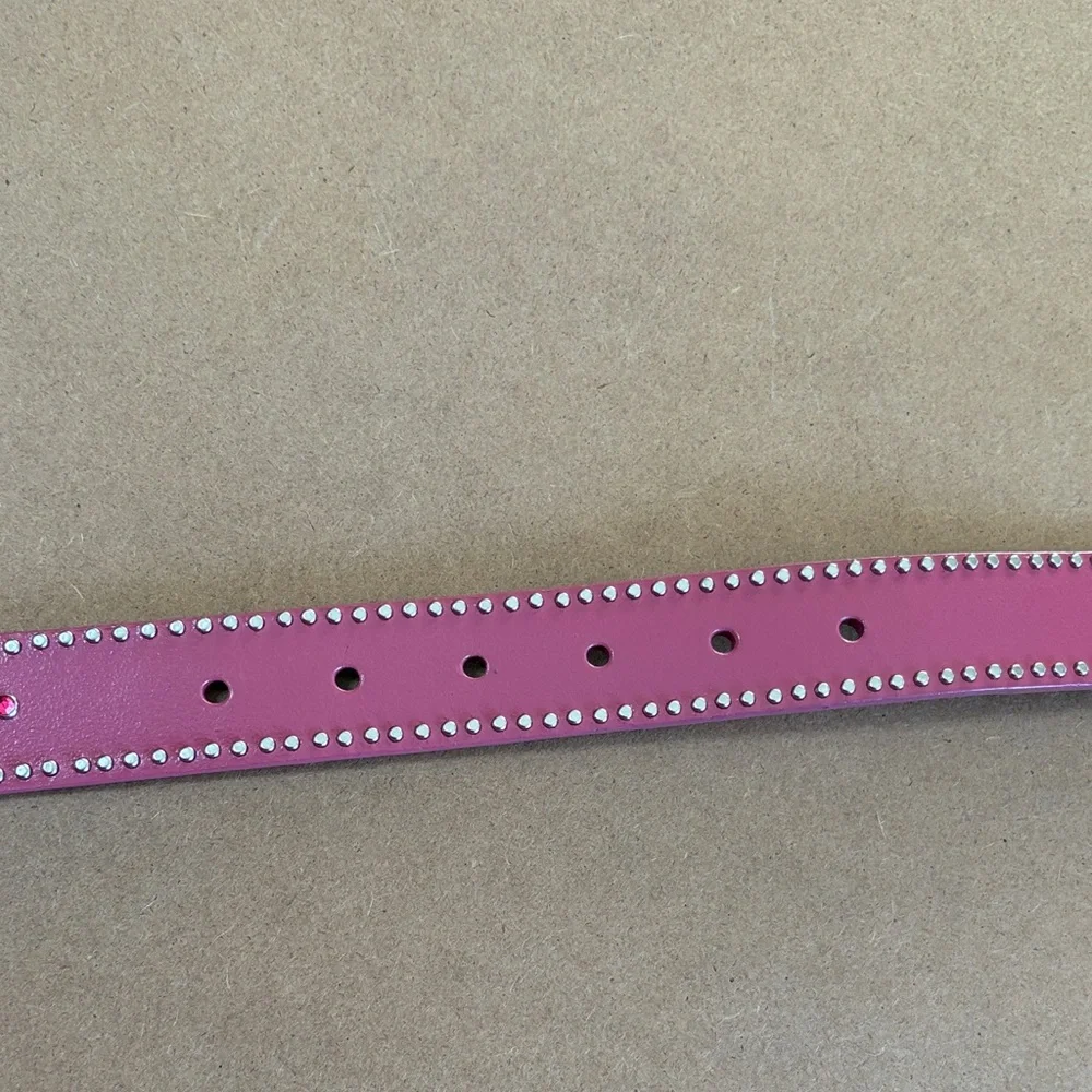 Nocona Pink Heart Studded Western Belt Youth Size 24 Y2K Boho Cowgirl Equestrian